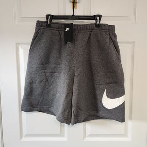 NWT Nike Men's Dark Gray Swoosh Cotton Blend Shorts